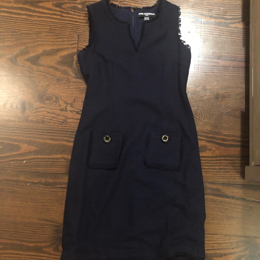 Karl Lagerfeld Sleevless Tweed Sheath Dress